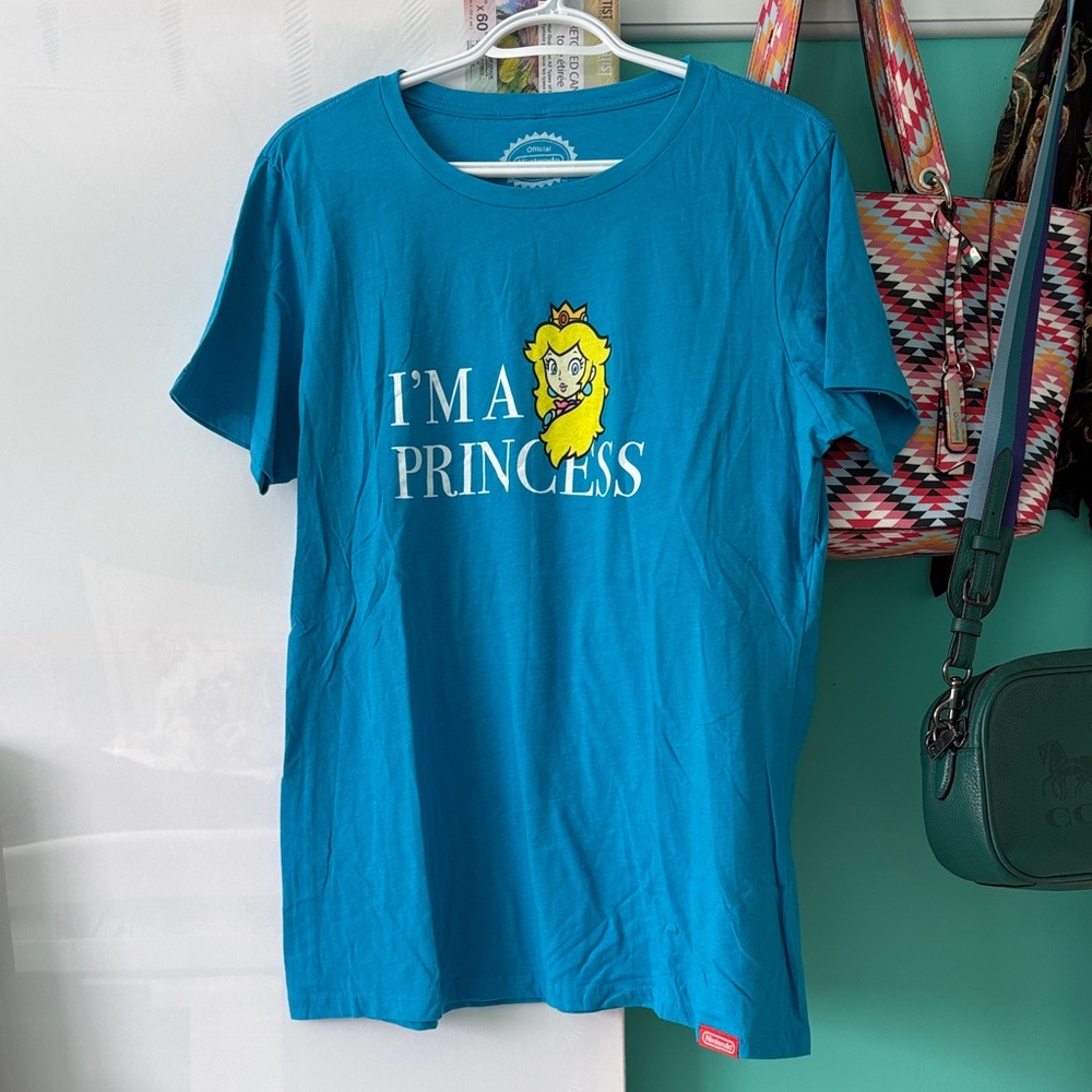Nintendo Princess Peach Blue 'I'm a Princess' T-Shirt